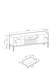 Wymiary białej szafki rtv Natt CZ154