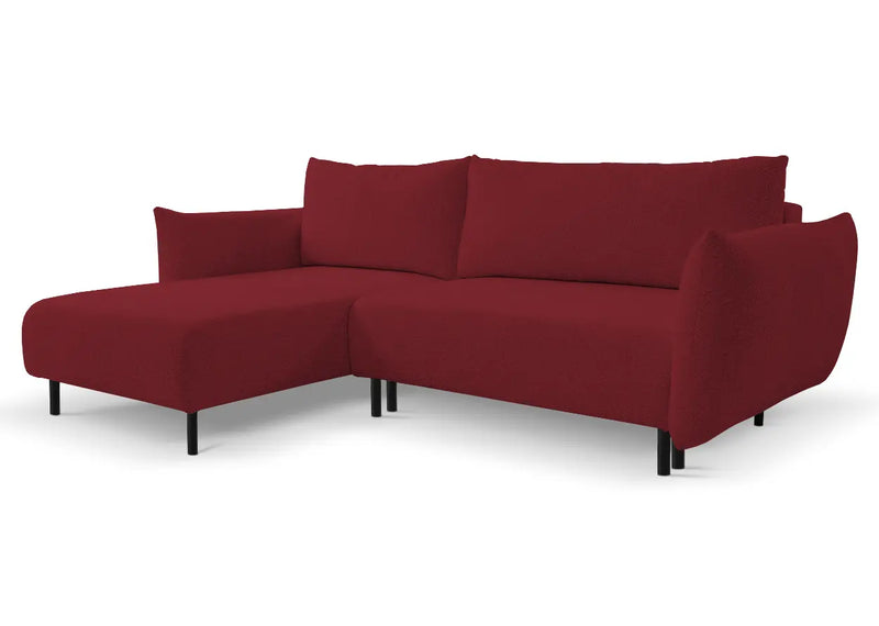 Bordowy narożnik boucle Avelon, strona lewa