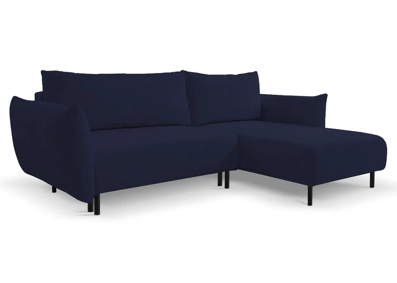 Ciemno granatowy narożnik boucle Avelon, strona prawa