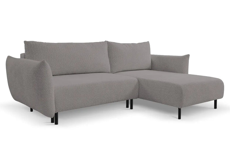 Szary narożnik boucle Avelon, strona prawa