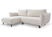 Kremowy narożnik boucle Avelon, strona lewa