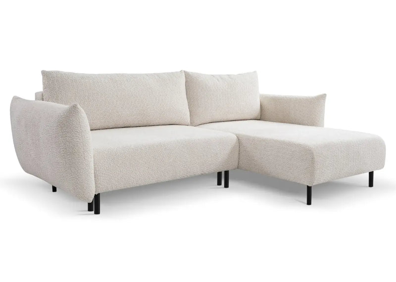 Kremowy narożnik boucle Avelon, strona prawa