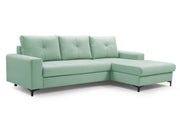 Miętowy narożnik z funkcją spania Averro, strona prawa