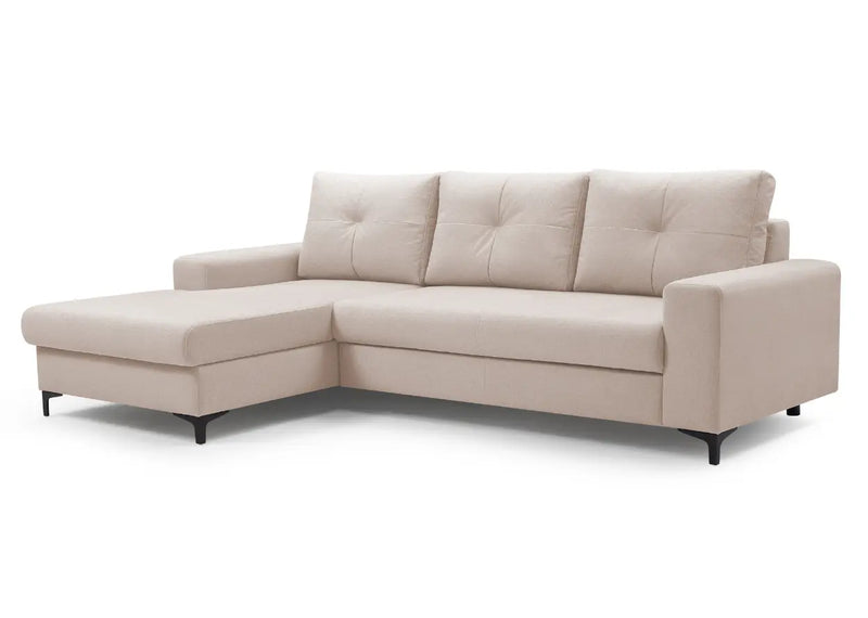 Beżowy narożnik z funkcją spania Averro, strona lewa