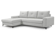 Jasno szary narożnik z funkcją spania Averro, strona lewa