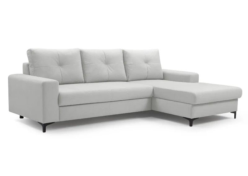 Jasno szary narożnik z funkcją spania Averro, strona prawa