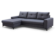 Szary narożnik z funkcją spania Averro, strona lewa