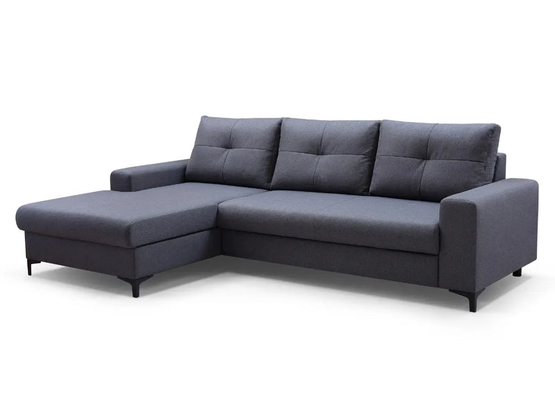 Szary narożnik z funkcją spania Averro, strona lewa