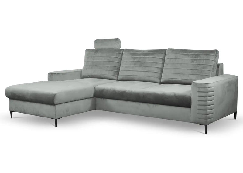 Szary narożnik z funkcją spania do salonu Cosimo, strona lewa