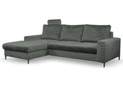 Grafitowy narożnik do salonu z funkcją spania Cosimo, strona lewa