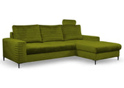 Oliwkowy narożnik w modnej tkaninie do salonu Cosimo, strona prawa