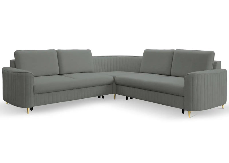 Grafitowy narożnik do salonu z funkcją spania Luxor