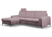 Narożnik w kolorze pudrowego różu z funkcją spania 