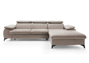 Beżowy narożnik z regulowanymi zagłowkami