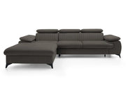 Szary narożnik do salonu z funkcją spania i regulowanymi zagłowkami!