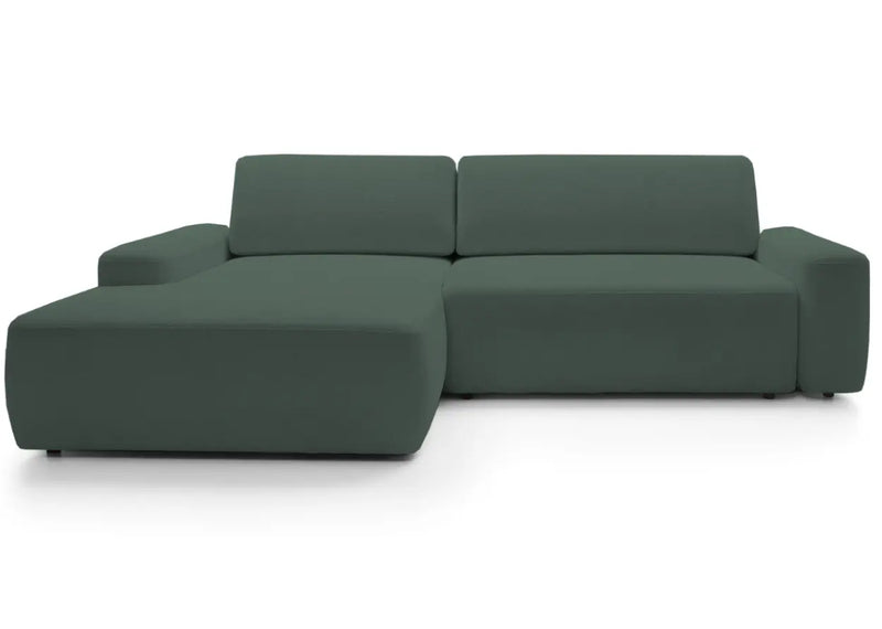 Zielony narożnik z pojemnikiem i możliwością rozłożenia