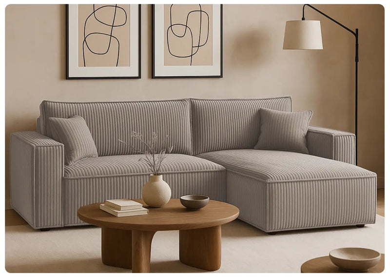 Narożnik z funkcją spania Ponny – tkanina Poso