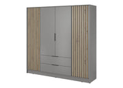 Duża, szara szafa z lamelami