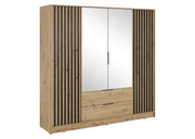 Duża szafa z lustrem, szufladami, półkami i wieszakami