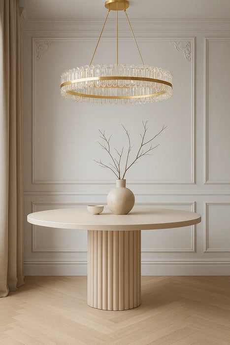Stół Nesta z kaszmirową nogą – elegancki wybór do jadalni i salonu