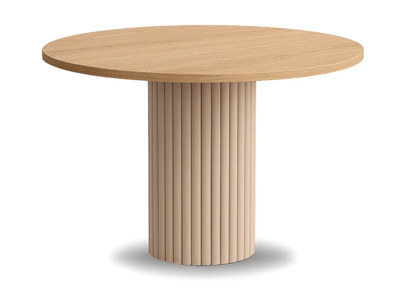 Pastelowy stół kaszmir Nesta z blatem sonoma