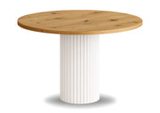 Blat artisan z białą noga w okrągłym stole nesta