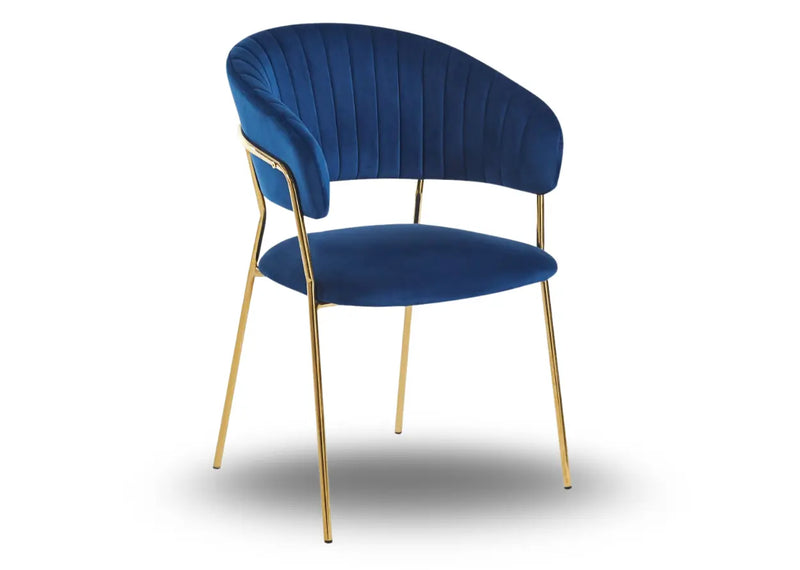 Granatowe Krzesło na złotym stelażu