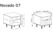Szafka nocna NOVADO 7 – wąski, mały i prosty stolik nocny z wymiarami