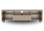 Szafka RTV Novado 5 – szara ryflowana szafka pod TV  z szufladą