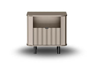 Szafka nocna NOVADO 7 – wąski, mały i prosty stolik nocny szara