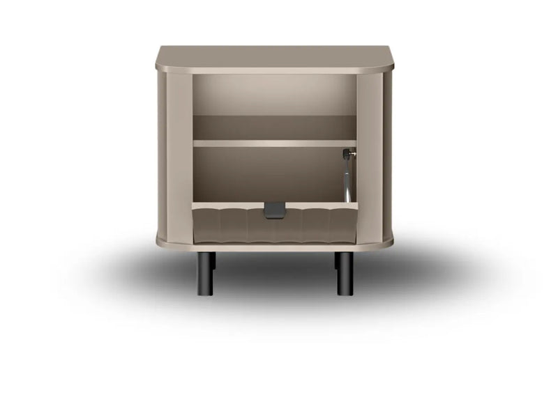 Szafka nocna NOVADO 7 – wąski, mały i prosty stolik nocny z otwartą półką