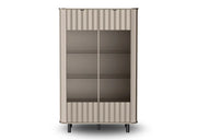 Witryna NOVADO 9 – szeroka i nowoczesna witryna do salonu w kolorze szarym