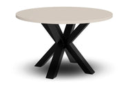 Okrągły stolik kawowy z kaszmirowym blatem i czarną nogą