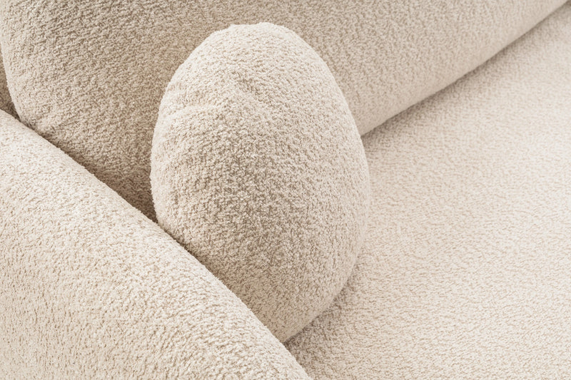 Przybliżenie na tkaninę boucle w modnym narożniku