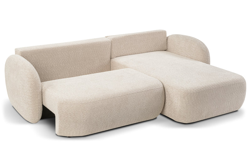 Pojemnik w narożniku boucle w kolorze beżowym