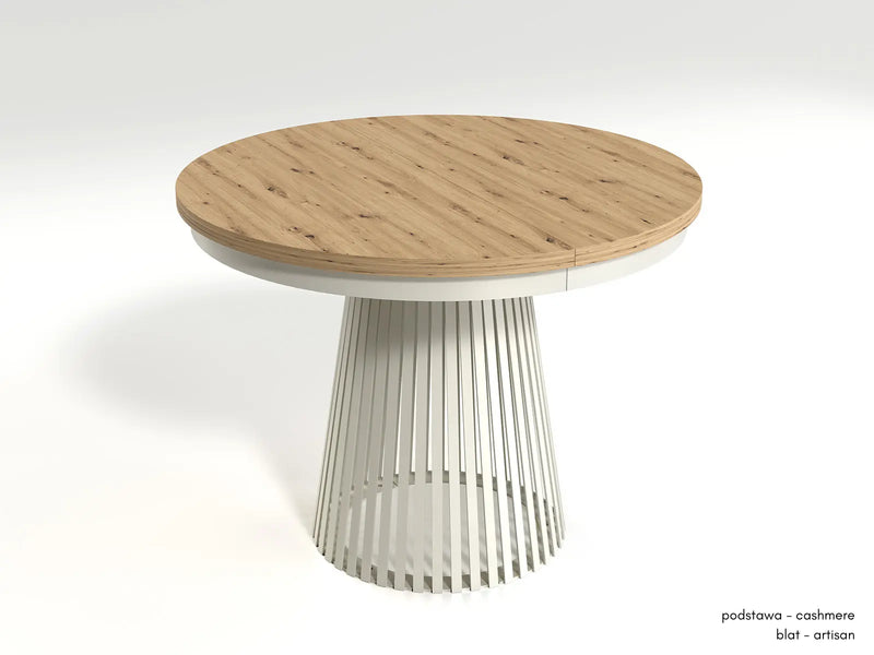 Rozkładany stół Garda z blatem craft złoty i nogą kaszmir