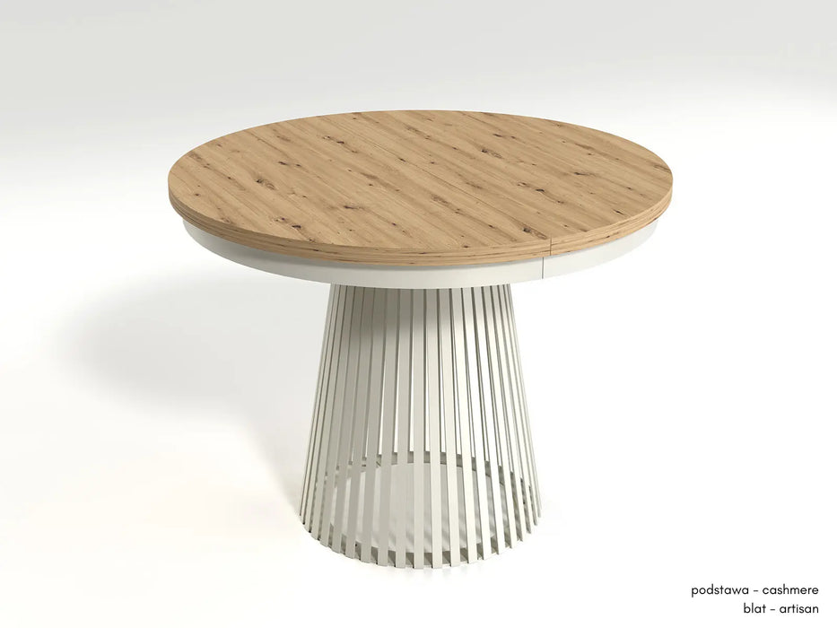 Rozkładany stół Garda z blatem craft złoty i nogą kaszmir