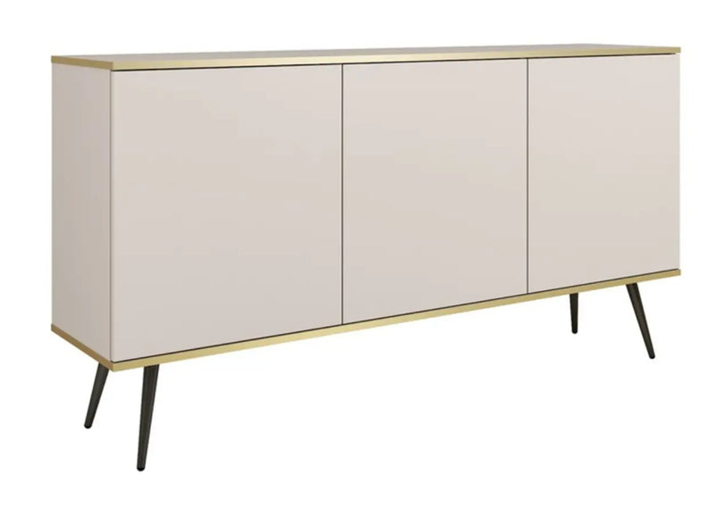 Komoda na czarnych nóżkach ze złotymi dodatkami