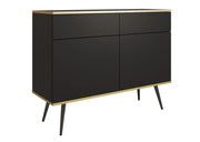 Elegancka, czarna komoda z czarnymi nogami!