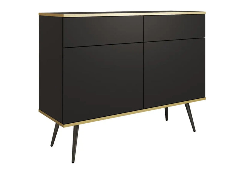 Elegancka, czarna komoda z czarnymi nogami!