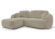 Beżowy narożnik boulce do salonu