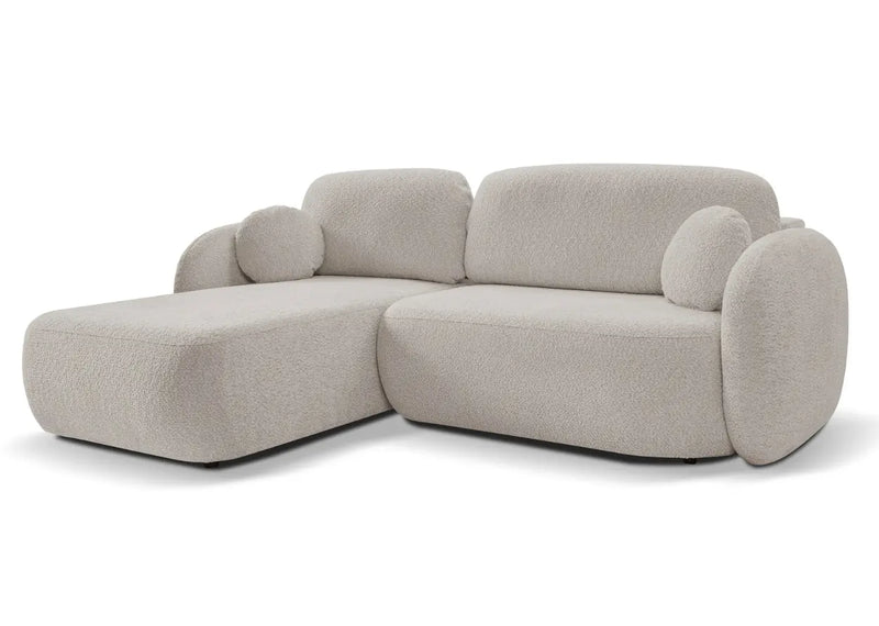 Jasno szary narożnik boucle do nowoczesnych wnętrz