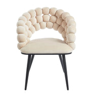 Beżowe krzesło Ovalo z przodu