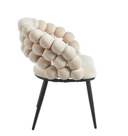 Beżowe krzesło Ovalo z boku