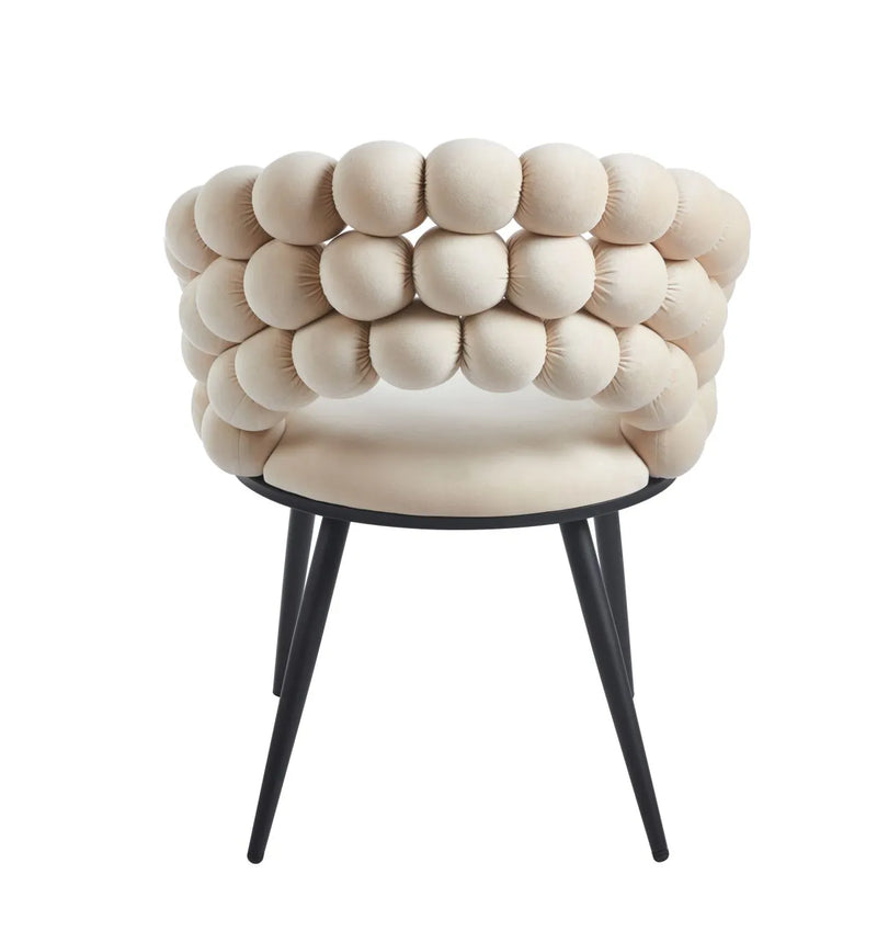 Beżowe krzesło Ovalo z tyłu