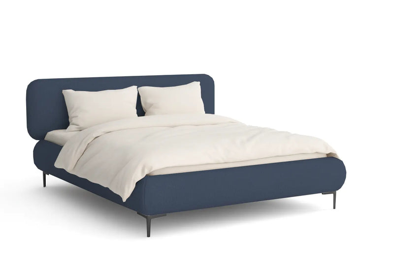 Granatowe łóżko do sypialni Lou