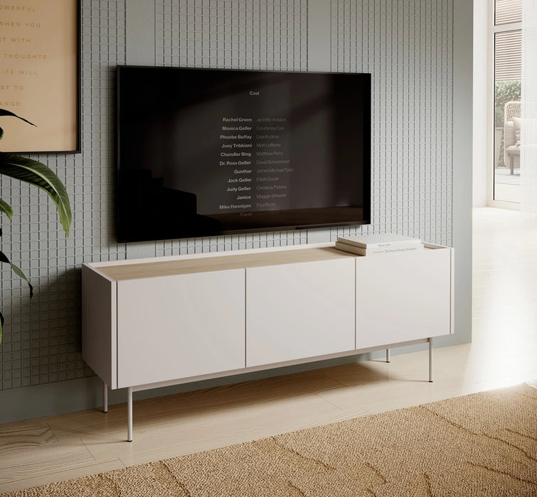 Komoda rtv w salonie z telewizorem