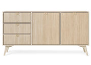 Duża komoda w pistacjowym/beżowym kolorze od frontu