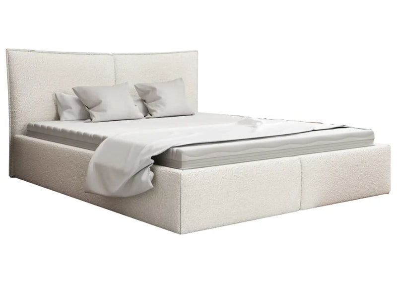 Kremowe łózko do sypialni