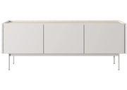 Beżowa szafka rtv na metalowych nóżkach